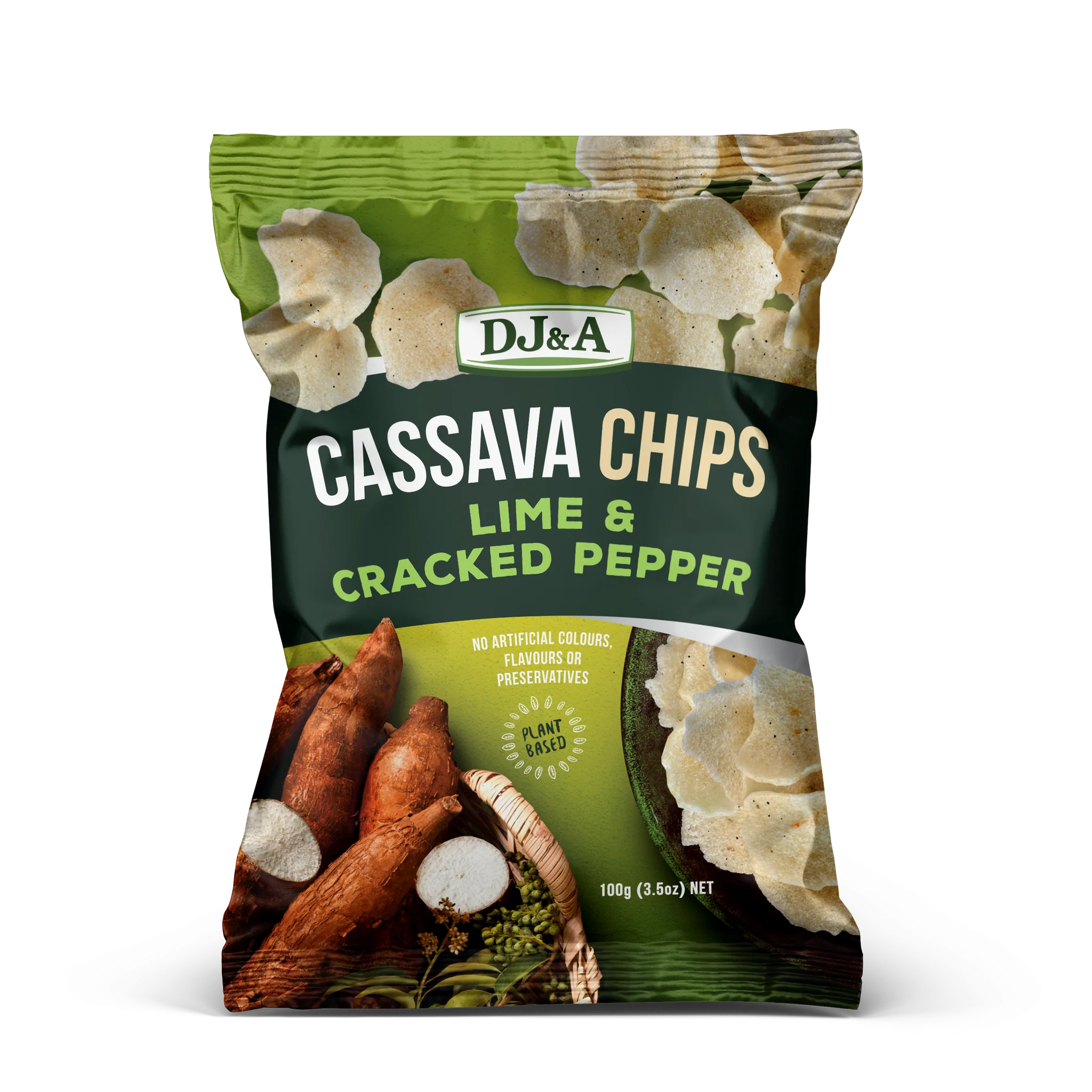 DJ&A CASSAVA CHIPS LIME & CRACKED PEPPER