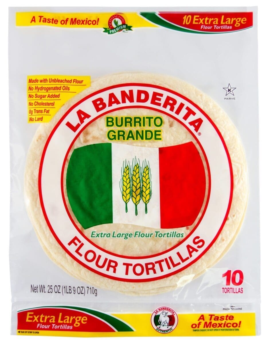 LA BANDERITA GRANDE BURRITO 10 FLOUR TORTILLAS