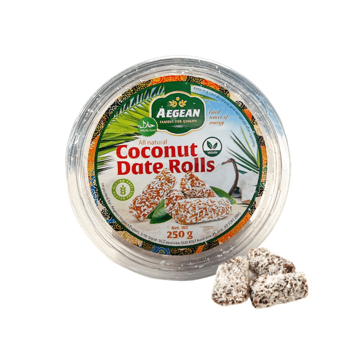 AEGEAN COCONUT DATE ROLLS (1) AEGEAN COCONUT DATE ROLLS (1)