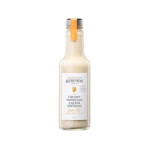 Beerenberg Creamy Parmesan Caesar Dressing, 300ml glass bottle with label and white cap.