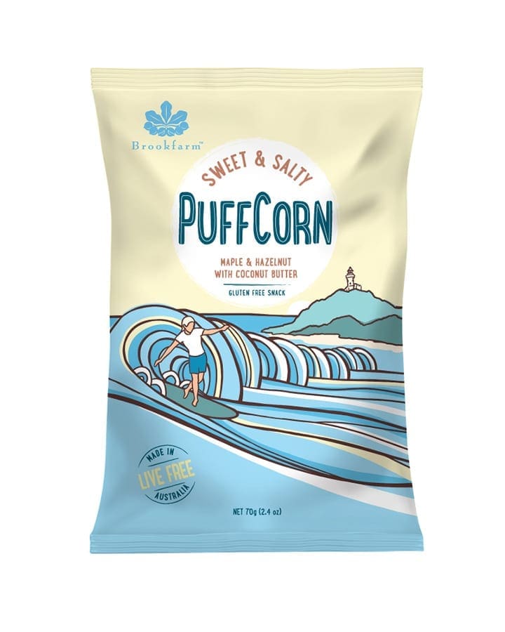 BROOKFARM PUFFCORN SEA SALT WITH COCONUT BUTTER