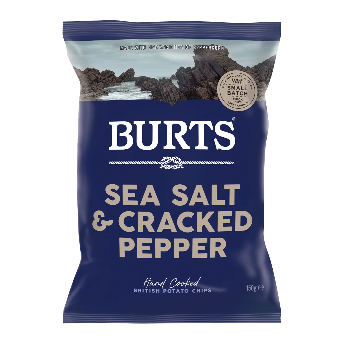 BURT'S HAND COOKED POTATO CHIPS SEA SALT & CRACKED PEPPER