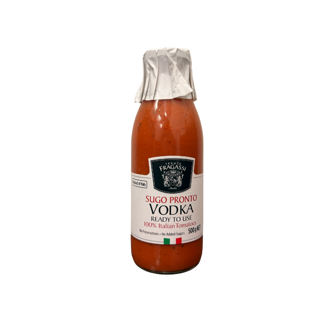 Bottle of Tenuta Fragassi Sugo Pronto Vodka sauce with 100% Italian tomatoes 500g.