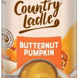 Campbell's Country Ladle Butternut Pumpkin soup can, made in Australia, no artificial colors.