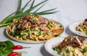 ulie Goodwin's Crunchy Wombok, Beef and Noodle Salad
