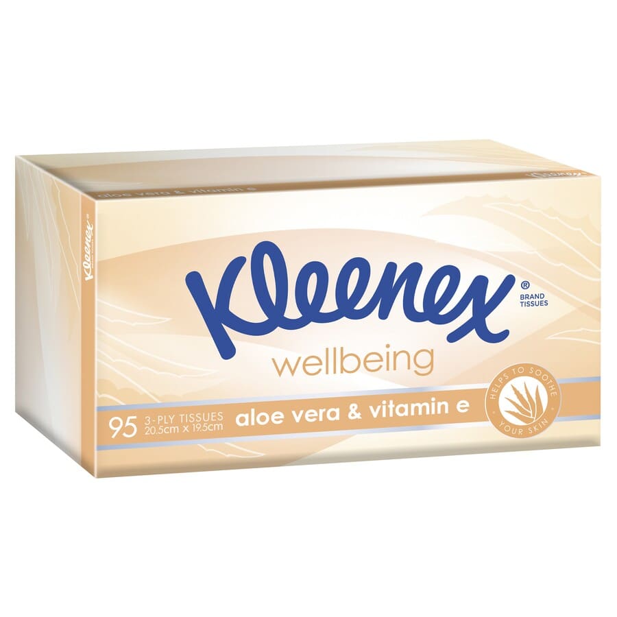 KLEENEX TISSUES ALOE VERA 95 WHITE TISSUES