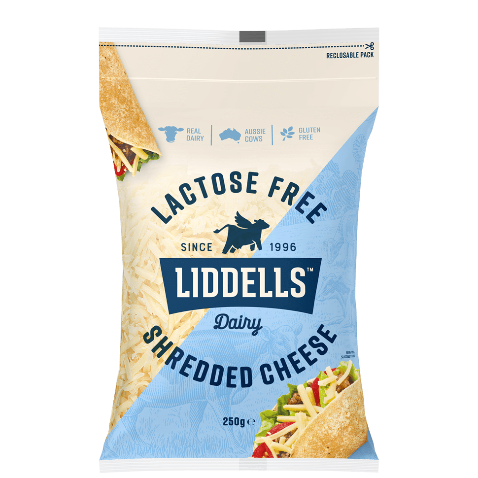 LIDDELLS LACTOSE FREE SHREDDED CHEESE 250GM LIDDELLS LACTOSE FREE SHREDDED CHEESE 250GM