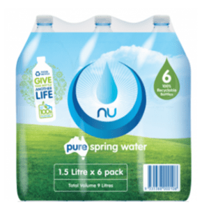NU PURE SPRING WATER 1.5L 6PK