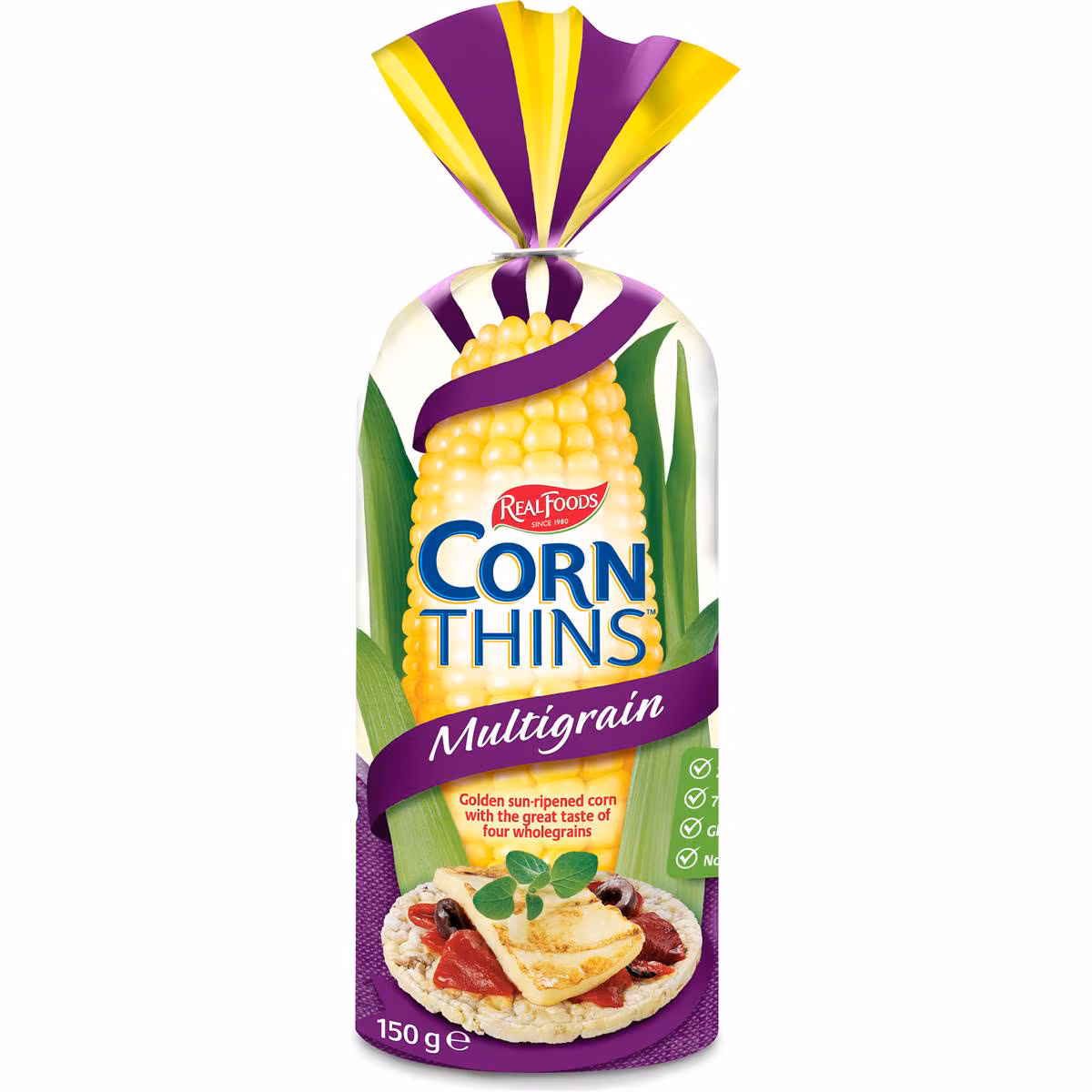 REAL FOODS CORN THINS MULTIGRAIN