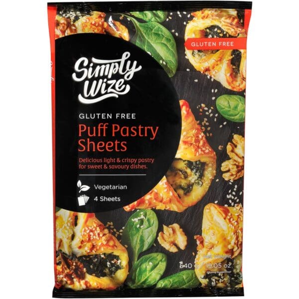 SIMPLY WIZE GLUTEN FREE PUFF PASTRY 4PKT SIMPLY WIZE GLUTEN FREE PUFF PASTRY 4PKT