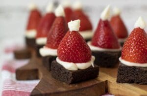 SANTA HAT BROWNIES