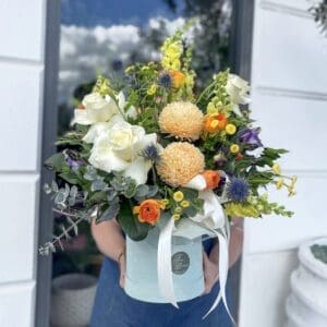 Spring sorbet hat box flowers