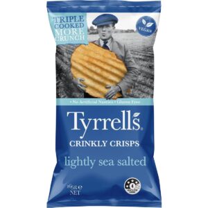 TYRRELL'S CRINKLY CHIPS LIGHTLY SEA SALTED