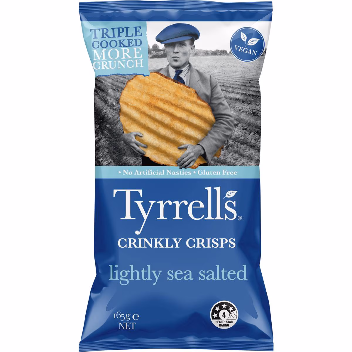 TYRRELL'S CRINKLY CHIPS LIGHTLY SEA SALTED
