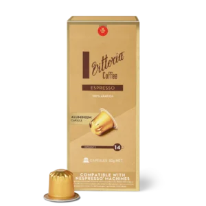 Vittoria Coffee Espresso capsules, 100% Arabica, intensity 14, for Nespresso, 10 pack, 52g.