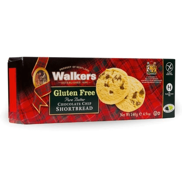WALKERS GLUTEN FREE PURE BUTTER CHOCOLATE CHIP SHORTBREAD WALKERS GLUTEN FREE PURE BUTTER CHOCOLATE CHIP SHORTBREAD