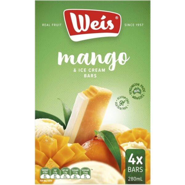 WEIS MANGO ICE CREAM BARS 4PACK WEIS MANGO ICE CREAM BARS 4PACK