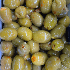 ZONEFRESH GREEN STUFFED OLIVES WITH BRIE AND SWEET CHILLI