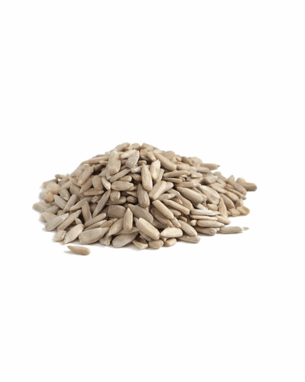 AEGEAN SUNFLOWER KERNELS Pile of shelled sunflower seeds on a plain white background.