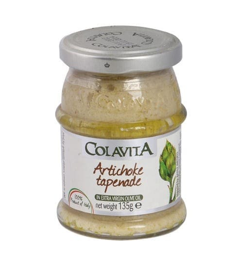 Jar of Colavita Artichoke Tapenade, 135g, creamy spread with extra virgin olive oil.