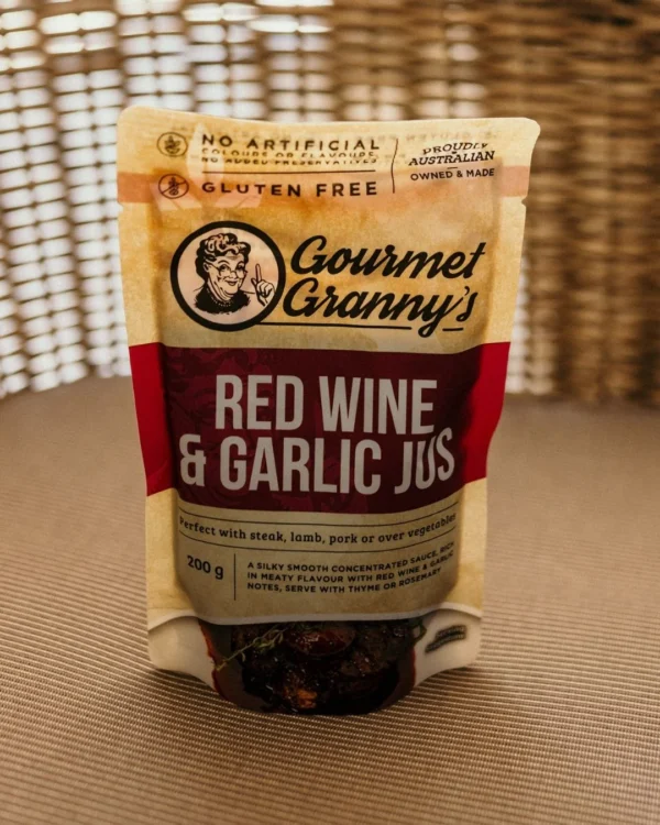gourmet-grannys-red-wine-and-garlic-jus_2048x Gourmet Granny's Red Wine & Garlic Jus sauce, 200g, gluten-free, Australian made.