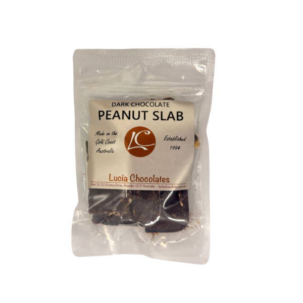 Lucia Dark Chocolate Coated Peanut Slab Lucia Dark Chocolate Coated Peanut Slab