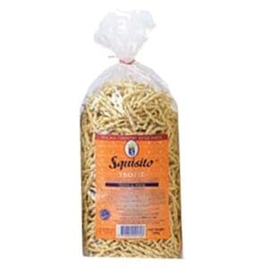 Squisito Trofie pasta in a clear bag with an orange label.